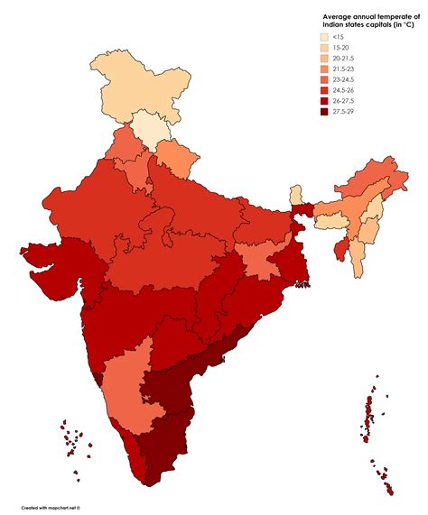 Annual Temperature Map Of India