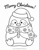 Christmas Penguin Coloring Page  Little Bee Family sketch template