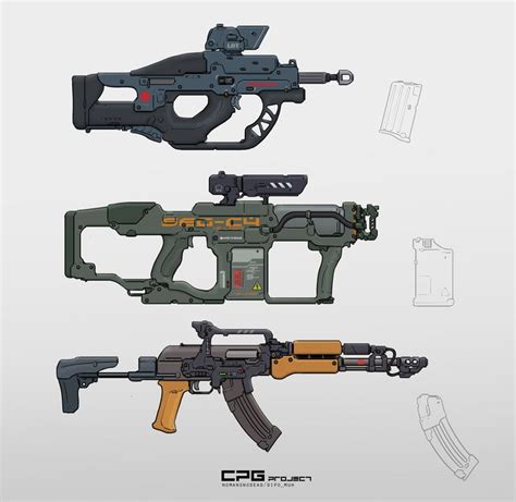 Cyberpunk guns, Dipo Muh. on ArtStation at https://www.artstation.com/artwork/YegeXw | Guns ...