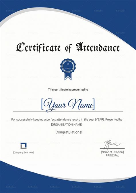 Certificate Of attendance Template Free Best Of attendance Certificate ...