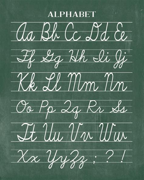 Vintage Cursive Alphabet Classroom Chalkboard Print - Back to School, – Pixie Paper Store