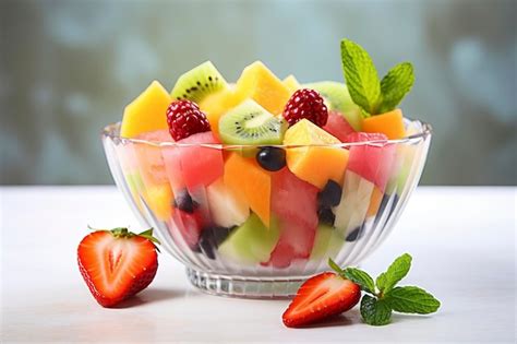 Premium AI Image | Artful fruit salad composition symbolizing wholesome ...