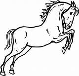 OnlineLabels Clip Art  Jumping Horse Outline sketch template