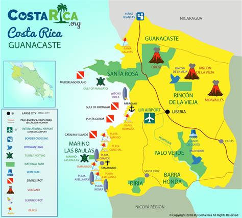 Map of Guanacaste Costa Rica - Top Destination in Central America