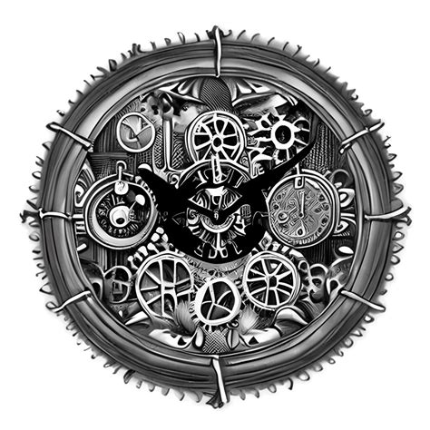 Steampunk Gears Clock Face with Butterfly Detail · Creative Fabrica