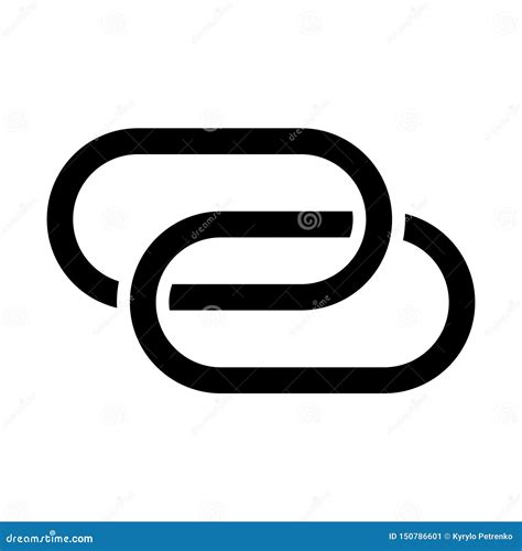 Two Chain Links Connected between White Backgrond Stock Vector ...