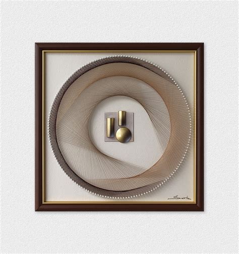 Abstract Wall Art Brown String Art With Relief Framed Art - Etsy