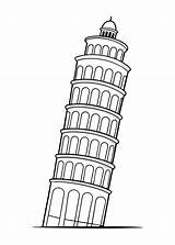 Leaning Tower Of Pisa Coloring Page  Premium AI Generated Vector sketch template