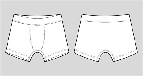 Men underpants. Technical sketch children's boxer shorts underwear 8443711 Vector Art at Vecteezy