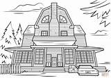 Scary Haunted House Coloring Page  Free Printable Coloring Pages sketch template