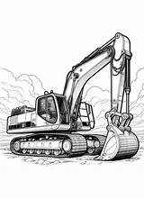Excavator Caterpillar Coloriage Imprimer sketch template