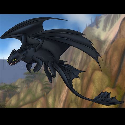 How To Draw Night Fury, Toothless, Step by Step, Drawing Guide, by Dawn - DragoArt