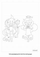 Free Devil And Angel Coloring Page  Printables Kidadl sketch template
