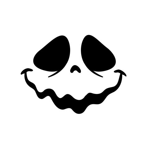 Scary Ghost Horror Face Silhouette Vector For Carving On Halloween ...