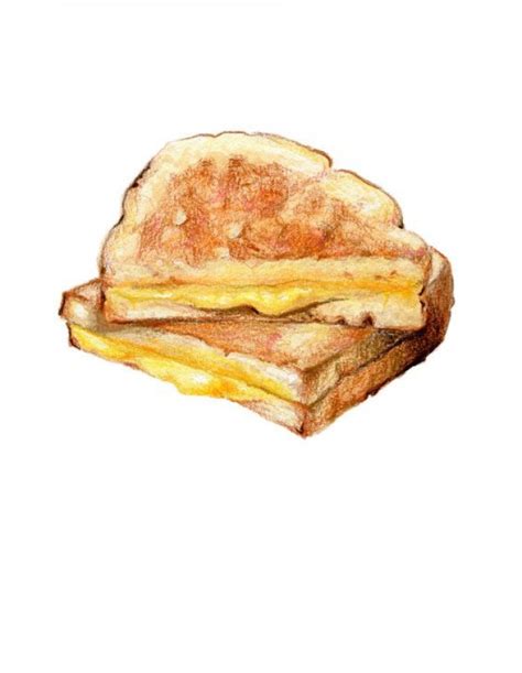 Grilled cheese sandwich watercolor clip art - WikiClipArt