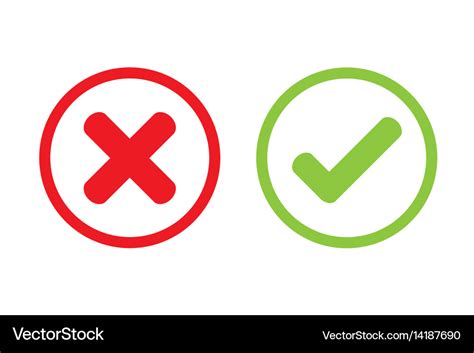 Tick cross wrong Royalty Free Vector Image - VectorStock