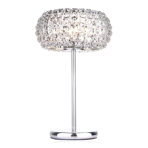 FUMAT TIFFANY Lamp Modern K9 Crystal Round Table Lamp Silver
