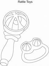 Baby Rattle Coloring Page sketch template