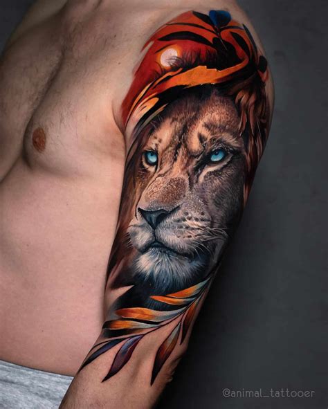 Discover 74+ colourful lion tattoo best - in.coedo.com.vn