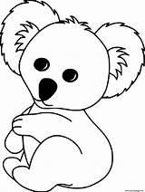 Cute Koala Sits On The Ground Coloring page Printable sketch template