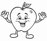Apples Cartoon Coloring Pages Printable Apple Kids Omalovanka  sketch template