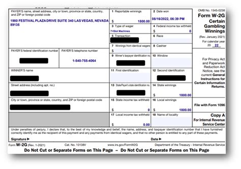 Certain Gambling Winnings (Form W-2G) – Betway USA