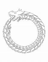 Ouroboros Coloring Designlooter Snake Infinity Eternity Tail Eating  sketch template