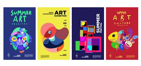 Summer art and culture exhibition colorful poster design 2088823 Vector Art at Vecteezy