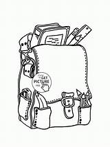 Backpack Coloring Page Back To School Art Pages  sketch template