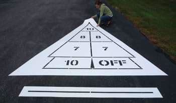 Shuffleboard Court Stencil