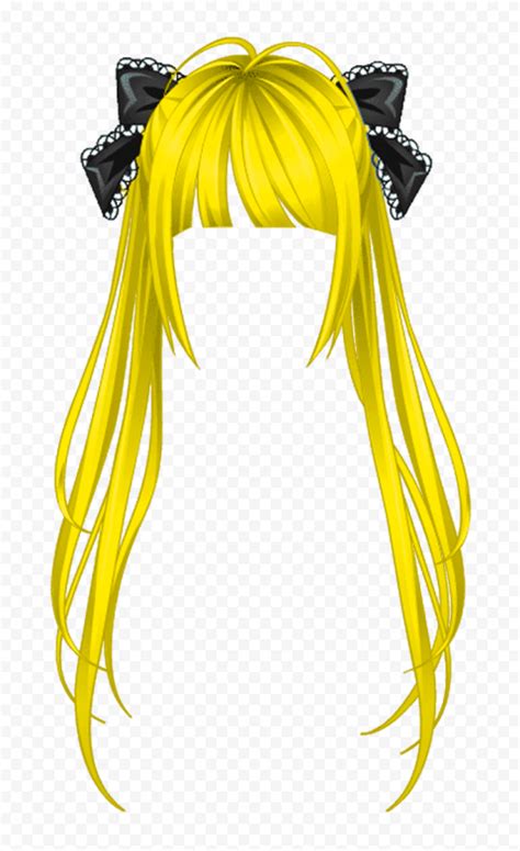 HD Yellow Long Anime Girl Hair PNG | Citypng