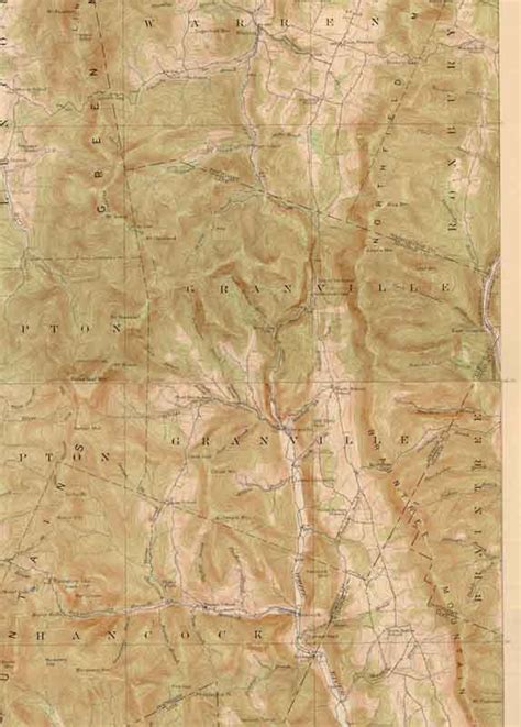 Granville VT 1917-1921 USGS Old Topo Map - Town Composite Addison Co ...