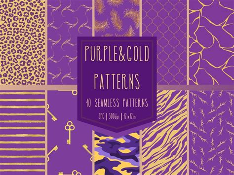 Purple & Gold Patterns, Digital Patterns, Seamless Pattern, Print Pattern, Instant Download ...