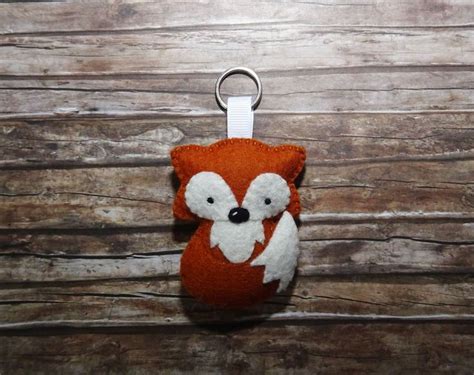 Wool Felt Fox Keychain Rusty Brown Fox Keychain Plush Fox - Etsy | Wool ...