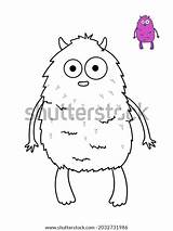 Cute Cartoon Monster Coloring Page Color Stock Vector Royalty Free  sketch template