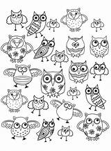 Owls In A Friendly Doodle  Owl Coloring Pages For Adults sketch template