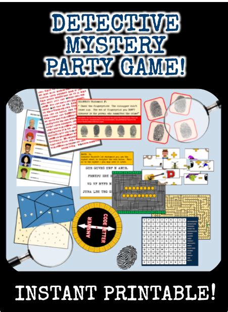 Printable Detective Party Game for kids