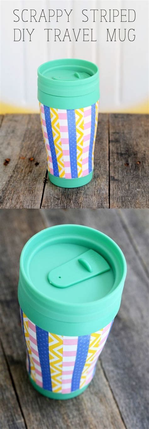 This DIY travel mug was assembled with a dollar store item, paper ...