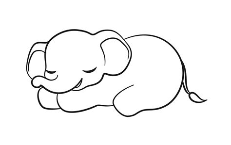 Cute Baby Elephant Cartoon Outline Illustration Set E - vrogue.co