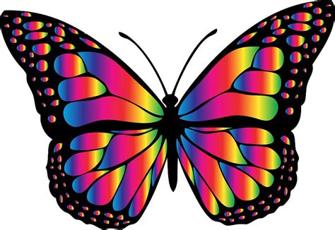 Rainbow Glowing Butterfly PNG Free Download | PNG Arts