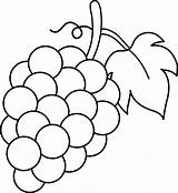 Grapes Grape Coloring Drawing Outline Clipart Sketch Clip Drawings Use  sketch template