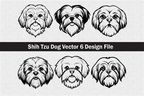 Shih Tzu Dog Vector SVG Illustration par Jennadesignsstore · Creative Fabrica