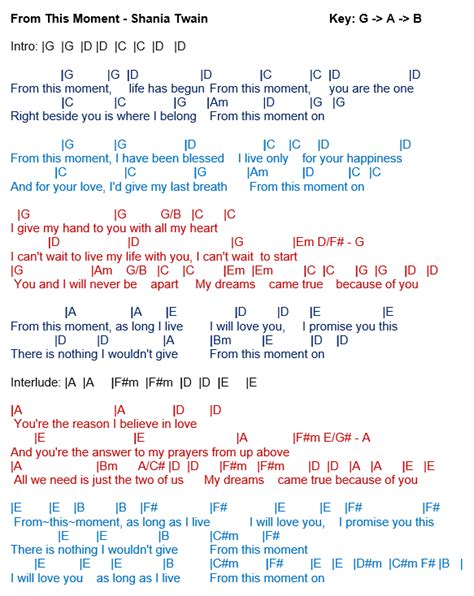 TalkingChord.com: Shania Twain - From This Moment (Chords)