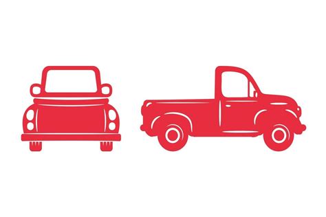 Red pickup truck silhouette set 2132088 Vector Art at Vecteezy