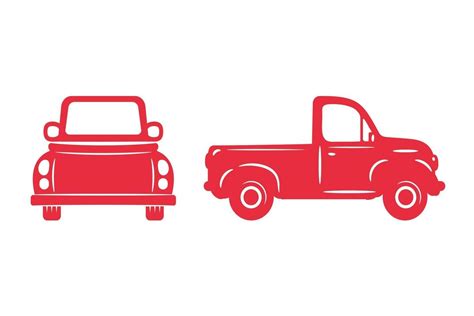 Red pickup truck silhouette set 2132088 Vector Art at Vecteezy