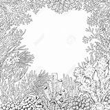 Drawing Underwater Coral Reef Sketch Coloring Page sketch template