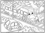 Cartoon Train Coloring Page  Free Printable Pages sketch template