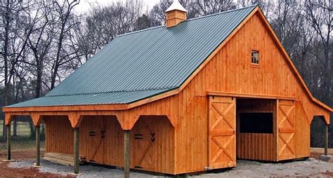 36x36 High Profile Modular Barn with Overhang and Metal Roof Upgrade ...