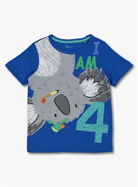 Baby Blue Koala Graphic 'I Am 4' T-Shirt (3-5 Years) | Tu clothing | Tu clothing, Baby fashion ...