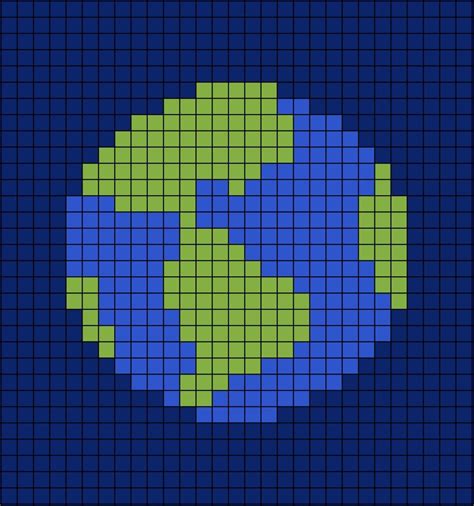 Earth Pixel Art | Pixel art, Easy pixel art, Pixel art pattern